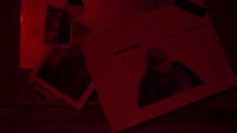 Pictures in the developing room close-up Stock Footage 71590311