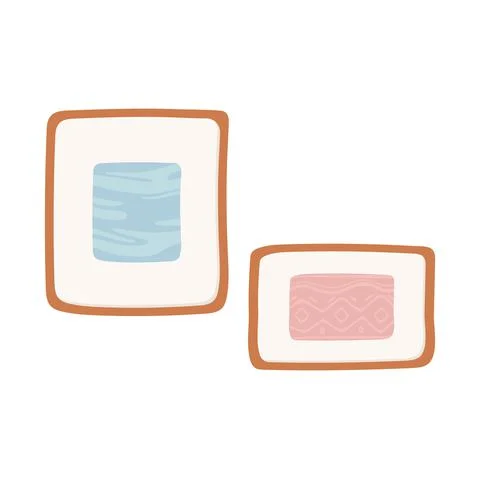 Pictures frame in wall Stock-Illustration