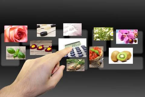 Pictures with hand Stock Illustration