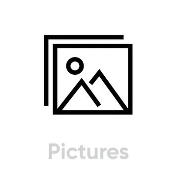 Pictures icon. Editable Vector Outline. Stock Illustration