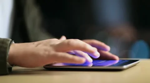 Pictures on tablet-pc Video stock 17616932