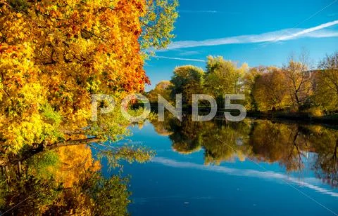 Picturesque autumn landscape. riga, latvia Stock Photos