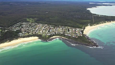 Picturesque Bay With Rugged Cliffs, Breathtaking Shoreline Featuring Rocky Stock Footage 323794598