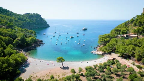 Picturesque Beach FROM ABOVE Stock Footage 321069034