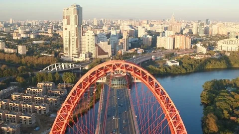 The picturesque bridge in Moscow Stock Footage 80662689