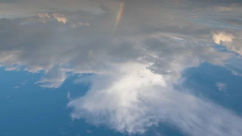 The picturesque clouds stream in the sky with rainbow. time lapse Stock Footage 160200432