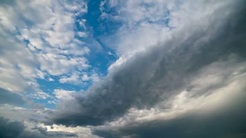 The picturesque clouds stream in the sky. time lapse Stock Footage 80372149