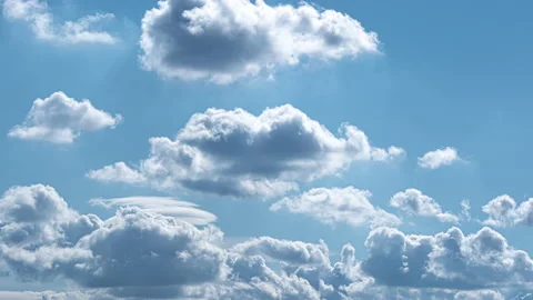 The picturesque clouds stream in the summer sky. time lapse Stock Footage 132602184