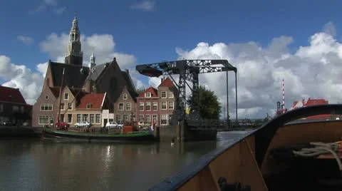 Picturesque Dutch harbor Stock Footage 20482986