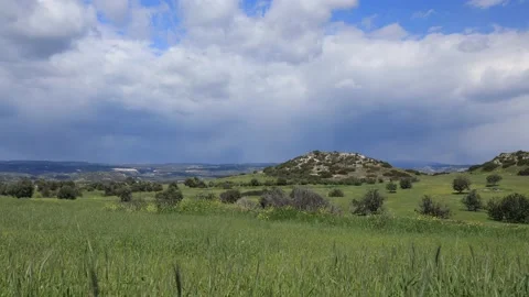 Picturesque green fields in Cyprus. Video stock 175132450