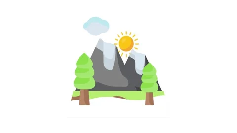 A picturesque landscape featuring mountains, trees, and a sunny sky dotted .. 스톡 동영상 332461658