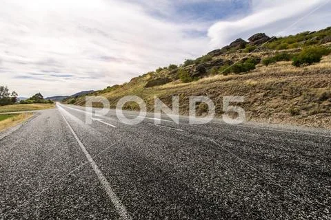 Picturesque landscape scene road Stock Photos
