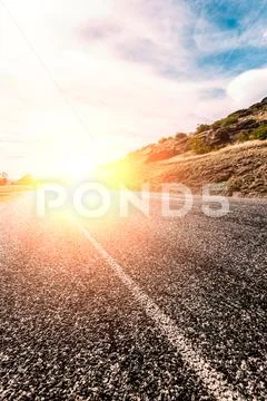 Picturesque landscape scene road Stock Photos