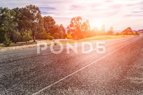 Picturesque landscape scene road Stock Photos
