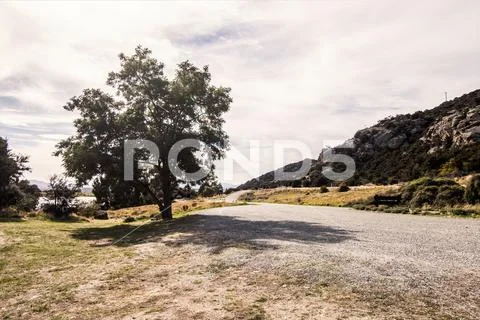 Picturesque landscape scene road Stock Photos