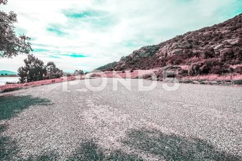Picturesque landscape scene road Stock Photos