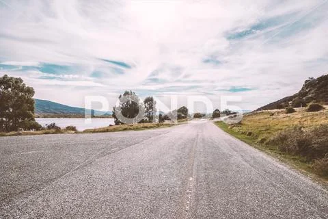 Picturesque landscape scene road Stock Photos