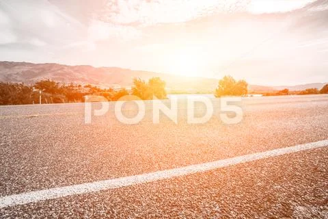 Picturesque landscape scene road Stock Photos