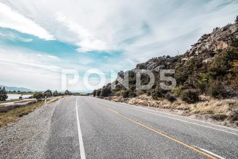 Picturesque landscape scene road Stock Photos