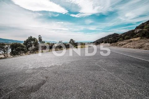 Picturesque landscape scene road Stock Photos