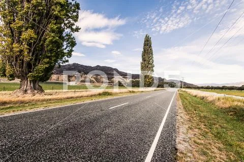 Picturesque landscape scene road Stock Photos