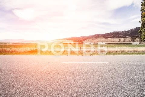 Picturesque landscape scene road Stock Photos