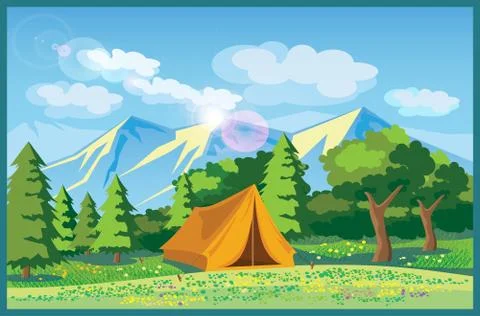 Picturesque meadows Illustrazione stock