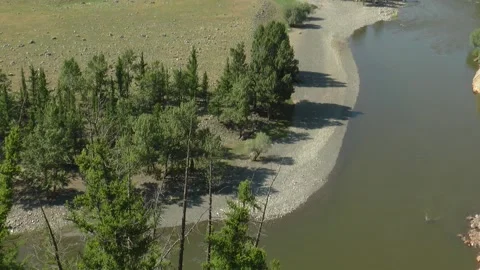 Picturesque Mongolian river. Stock Footage 165691995