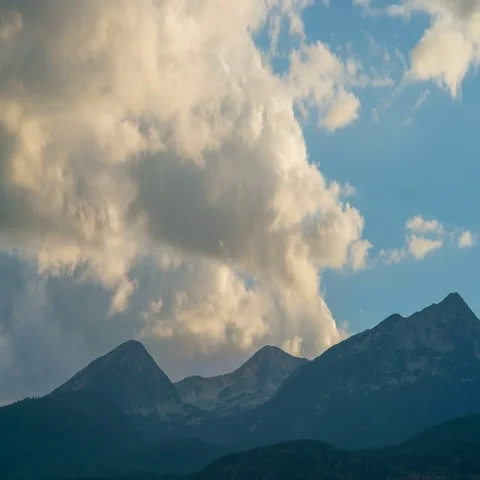 The picturesque mountain on the background of the cloud stream. Wide angle Stock Footage 69495960