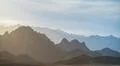 The picturesque mountain on the background of foggy sky Photo