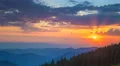 The picturesque mountain hill on the background of sunset. Time lapse 4k or 4k+ Resolution