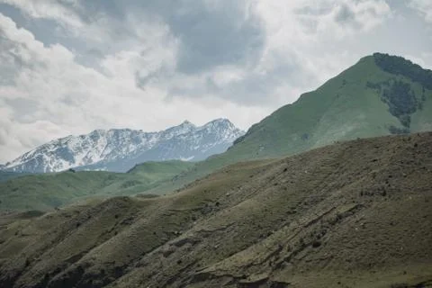 Picturesque mountain landscape with dramatic clouds, a Stock Photos