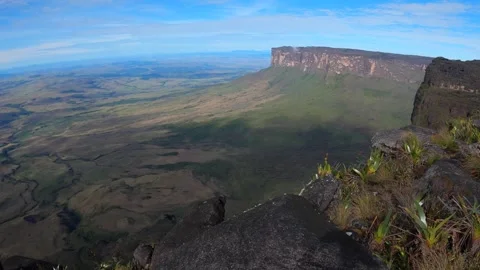 Picturesque panoramic view from top of Mount Roraima, Venezuela Stock Footage 245500346