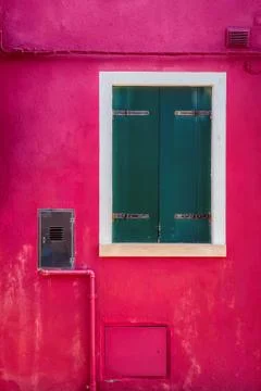 Picturesque red wall Stock Photos