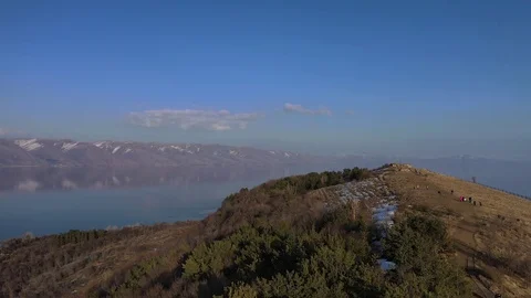 The picturesque shore of Lake Sevan in Armenia. Stock Footage 126312382