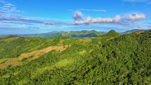 A picturesque summer mountain landscape under a cloudy sky. Stock Footage 327770648