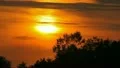 The picturesque sunset above mountain forest, time lapse, extra zoom HD Footage