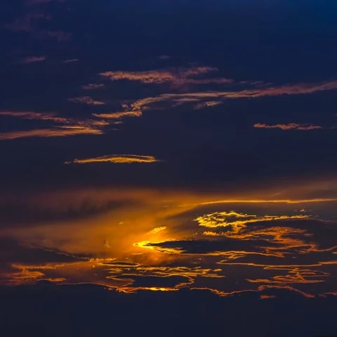 The picturesque sunset on the background of the dark cloud. Time lapse Stock Footage 69449403