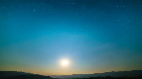 The picturesque sunset on the background of the mountain. time lapse Stock-Footage 78849636