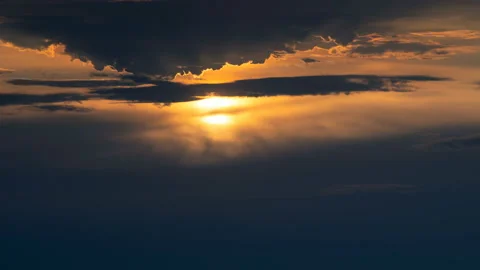 The picturesque sunset on the cloud stream background. time lapse Stock Footage 110403898