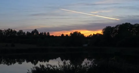 Picturesque sunset on the ponds. Video stock 251963173