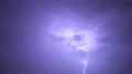 The picturesque thunderstorm with lightning in the night sky. slow motion 4k or 4k+ Resolution
