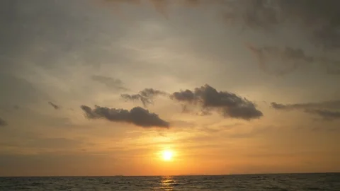 Picturesque timelapse of sun setting over Andaman sea (Indian ocean), Thailand. Stock Footage 103412958