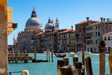 Picturesque view of Grand Canal in Venice Stock Photos