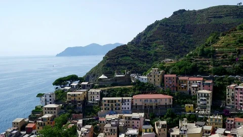 Picturesque view of Riomaggiore city, Cinque Terre, Liguria, Italy. Stock Footage 85291853