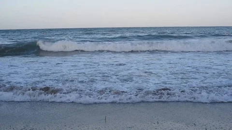 Picturesque waves on the beach of Cyprus Stock Footage 111056084