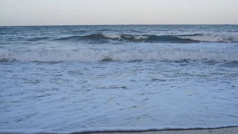 Picturesque waves on the beach of Cyprus Stock-Footage 111056090
