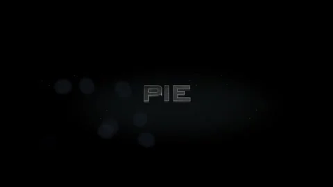 Pie 3D title metal text on black alpha channel background Stock Footage 256613137