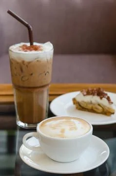 Pie and coffee 스톡 사진
