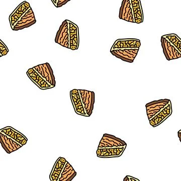 Pie apple fruit vector seamless pattern Illustrazione stock